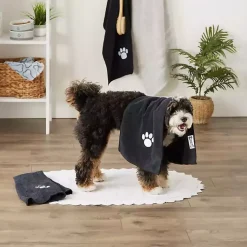Kirklands Home Black & White Embroidered Paw Pet Towels, Set of 3 Sale