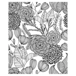 Kirklands Home & White Floral Garden Peel & Stick Wallpaper Black Best