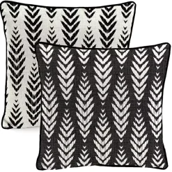 Kirklands Home Black & White Geometric Leaves Outdoor Pillow Discount