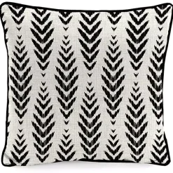 Kirklands Home Black & White Geometric Leaves Outdoor Pillow Discount