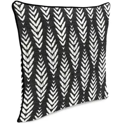 Kirklands Home Black & White Geometric Leaves Outdoor Pillow Discount