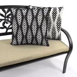 Kirklands Home Black & White Geometric Leaves Outdoor Pillow Discount