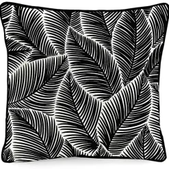 Kirklands Home Black & White My Happy Place Outdoor Pillow Outlet