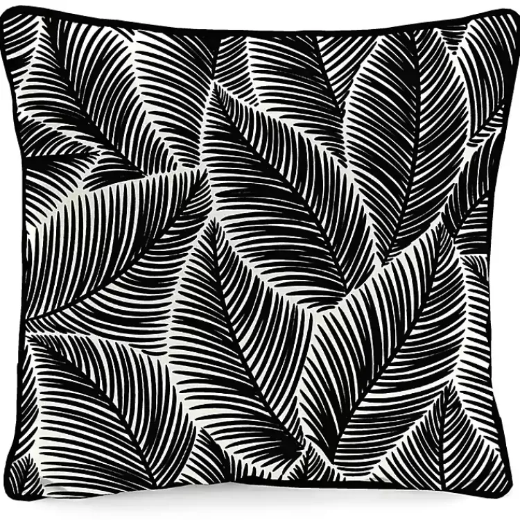 Kirklands Home Black & White My Happy Place Outdoor Pillow Outlet