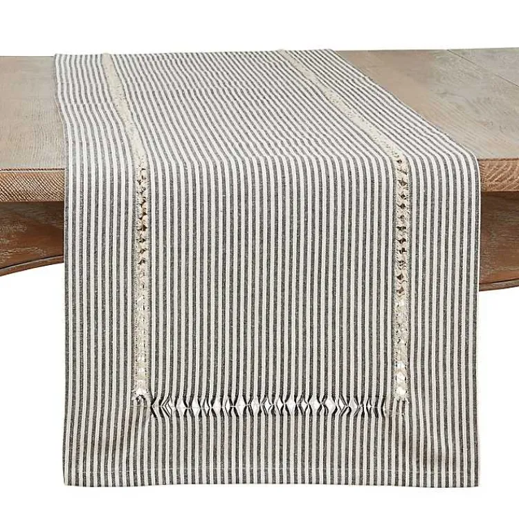 Kirklands Home Black & White Striped Table Runner, 72 in. Clearance