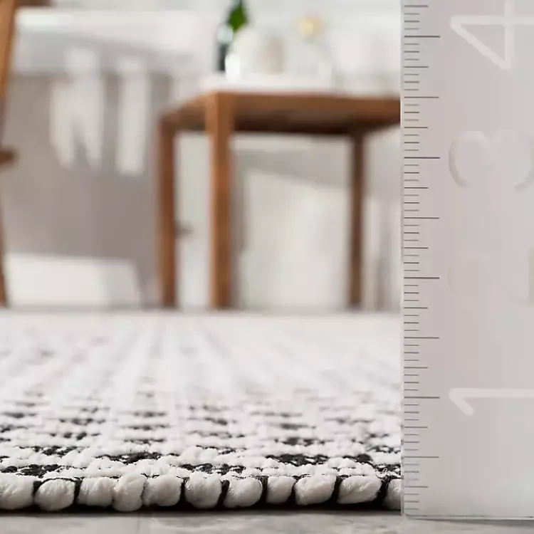Kirklands Home Black & White Trellis Indoor/Outdoor Rug, 4x6 New