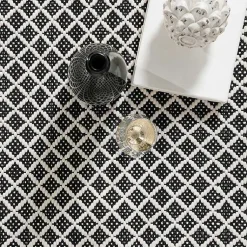 Kirklands Home Black & White Trellis Indoor/Outdoor Rug, 4x6 New