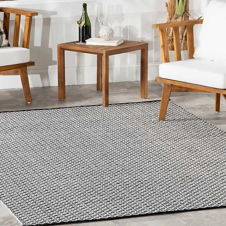 Kirklands Home Black & White Trellis Indoor/Outdoor Rug, 5x8 Online