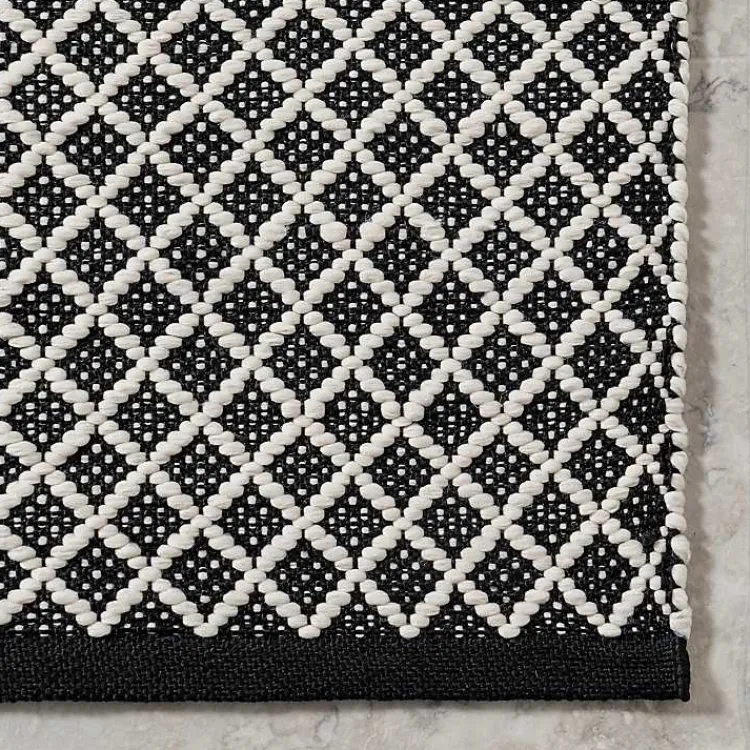 Kirklands Home Black & White Trellis Indoor/Outdoor Rug, 6x9
