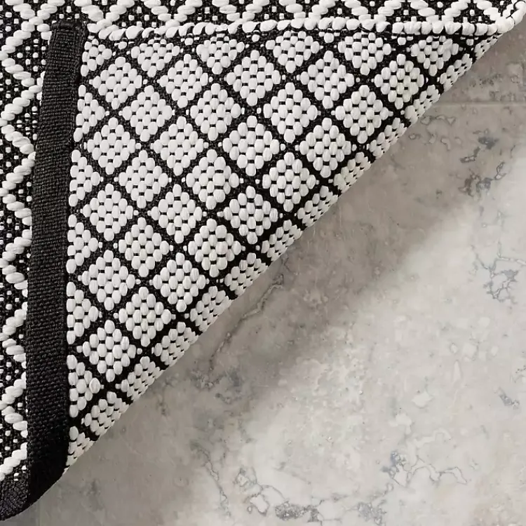 Kirklands Home Black & White Trellis Indoor/Outdoor Rug, 6x9