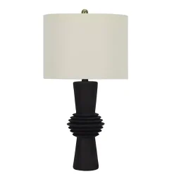 Kirklands Home Black Abstract Column Table Lamp White Hot
