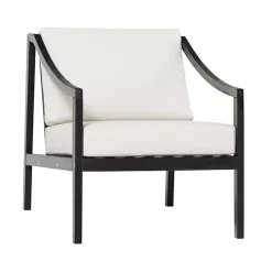 Kirklands Home Black Acacia Wood Outdoor Club Chair