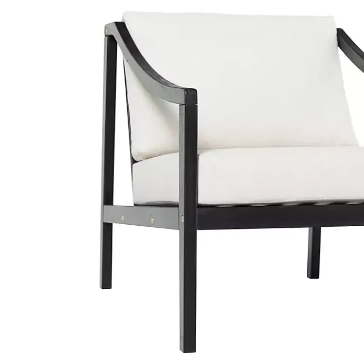 Kirklands Home Black Acacia Wood Outdoor Club Chair