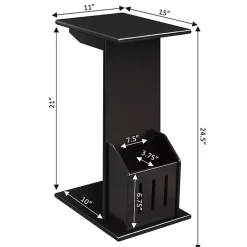 Kirklands Home Accent Table with Magazine Holder Black Discount