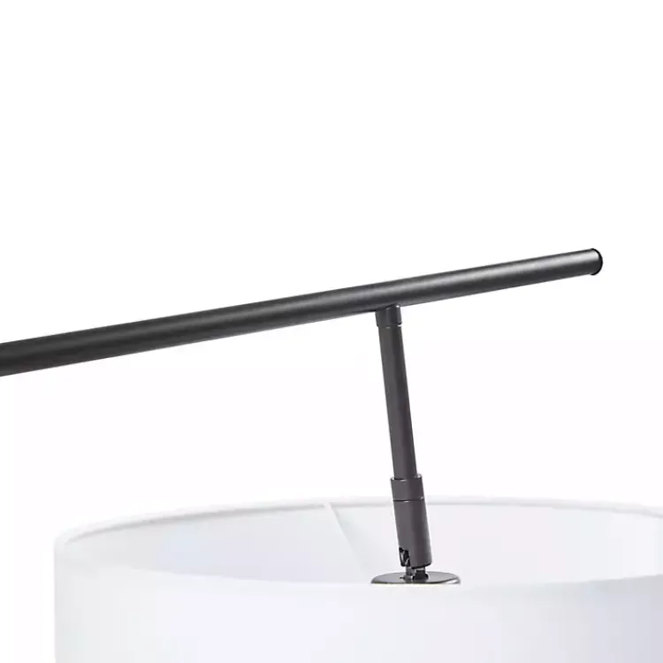 Kirklands Home Black Adjustable Arm Modern Floor Lamp White New