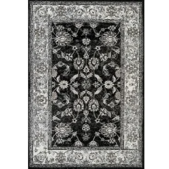Kirklands Home Black Alex Area Rug, 5x7 New