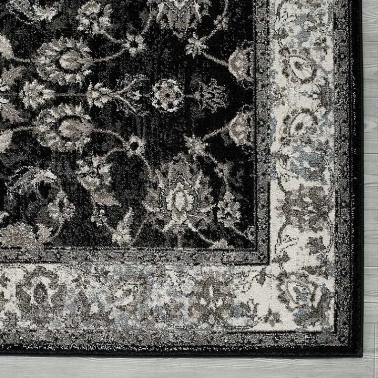 Kirklands Home Black Alex Area Rug, 5x7 New