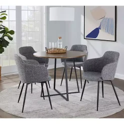 Kirklands Home Black and Canary Cosmo Round Dining Table Brown Online