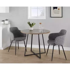 Kirklands Home Black and Canary Cosmo Round Dining Table Brown Online