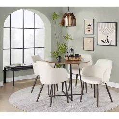 Kirklands Home Black and Canary Cosmo Round Dining Table Brown Online