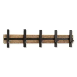 Kirklands Home Black and Brown 5-Hook Coat Rack Sale