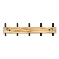 Kirklands Home Black and Brown 5-Hook Coat Rack Sale