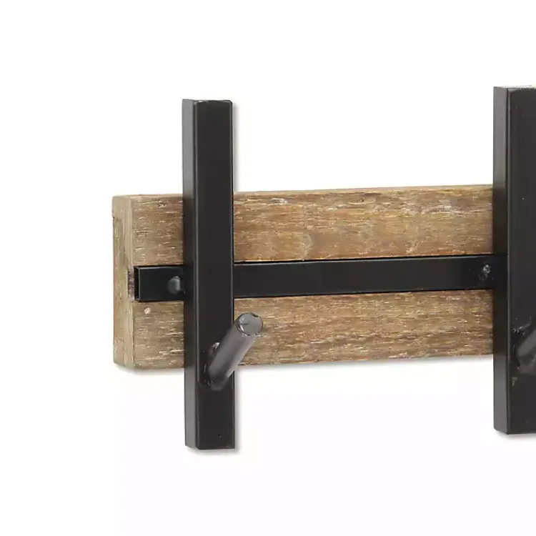 Kirklands Home Black and Brown 5-Hook Coat Rack Sale