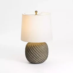 Kirklands Home Black and Brown Swirl Anders Table Lamp Ivory