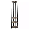 Kirklands Home Black and Brown Wood and Metal Shelf Coat Rack Discount