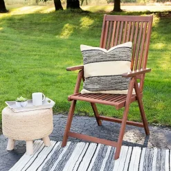 Kirklands Home Black and Cream Textured Indoor/Outdoor Pillow Online