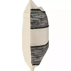 Kirklands Home Black and Cream Textured Indoor/Outdoor Pillow Online