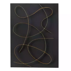 Kirklands Home Black and Gold Abstract Wall Plaque