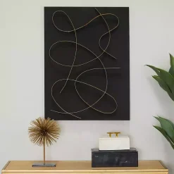 Kirklands Home Black and Gold Abstract Wall Plaque