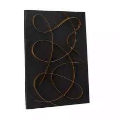 Kirklands Home Black and Gold Abstract Wall Plaque