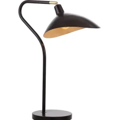 Kirklands Home Black and Gold Curved Neck Giselle Task Lamp New