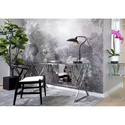 Kirklands Home Black and Gold Curved Neck Giselle Task Lamp New