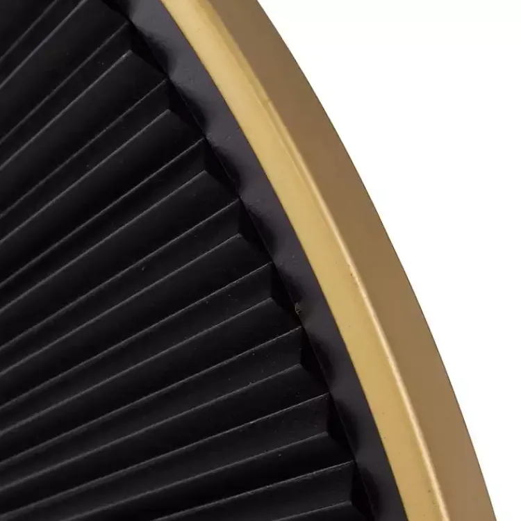 Kirklands Home and Gold Double Ribbed Wall Mirror Black Hot