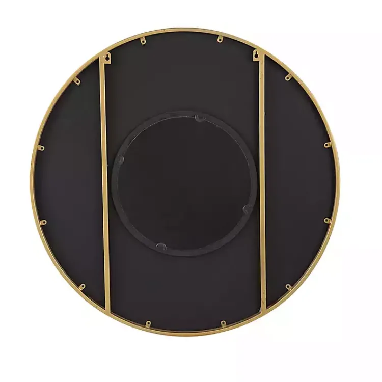 Kirklands Home and Gold Double Ribbed Wall Mirror Black Hot