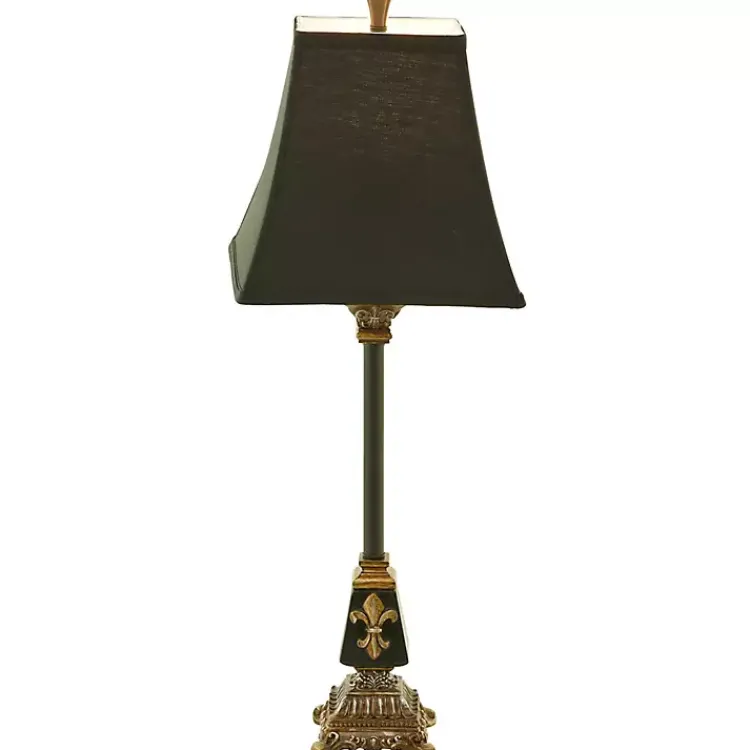 Kirklands Home and Gold Fleur De Lis Buffet Lamp Black Outlet