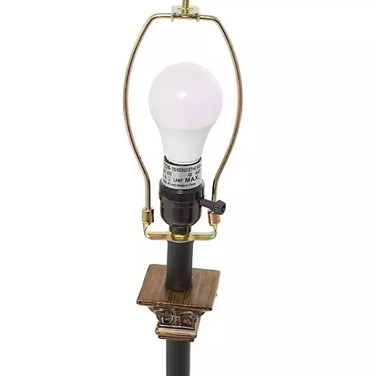 Kirklands Home and Gold Fleur De Lis Buffet Lamp Black Outlet