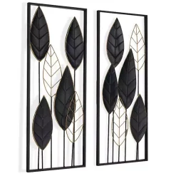 Kirklands Home Black and Gold Metal Leaves Wall Plaque Online
