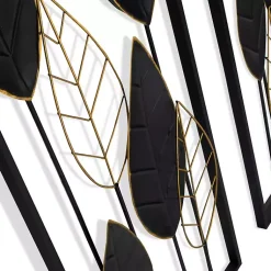 Kirklands Home Black and Gold Metal Leaves Wall Plaque Online