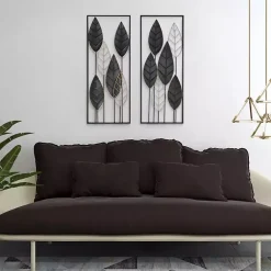 Kirklands Home Black and Gold Metal Leaves Wall Plaque Online