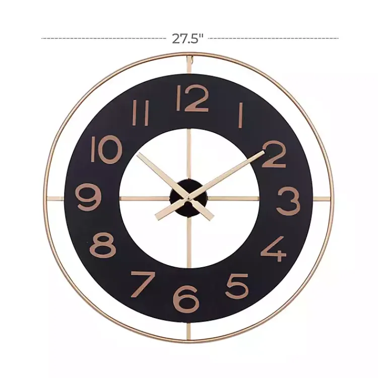 Kirklands Home Black and Gold Open Frame Axis Clock Outlet