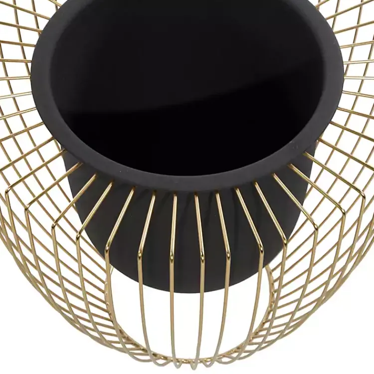 Kirklands Home Black and Gold Open Frame Planters, Set of 2 Sale