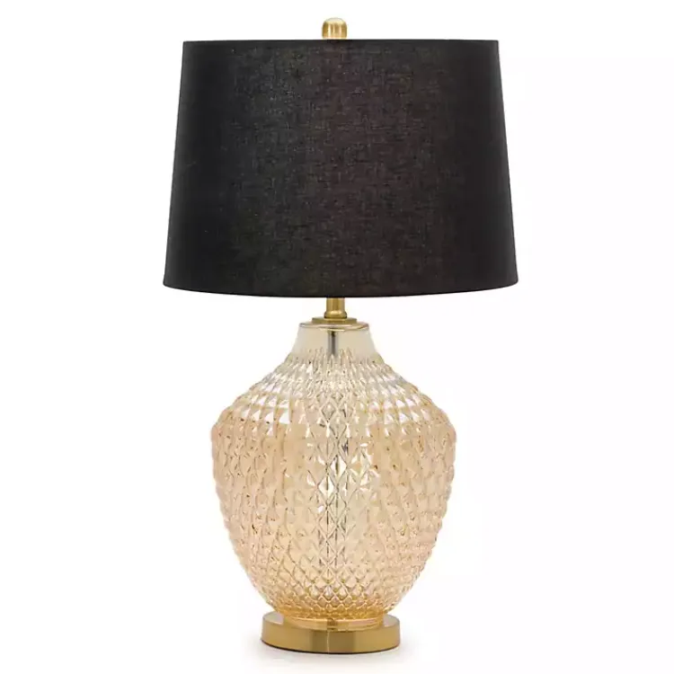 Kirklands Home Black and Gold Textured Glass Table Lamp