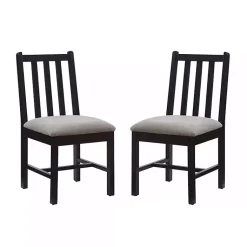 Kirklands Home Black and Classic Dining Chairs, Set of 2 Gray Sale