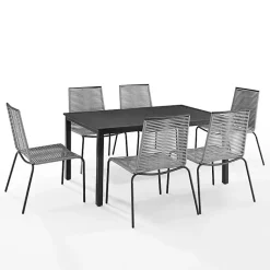 Kirklands Home Black and Gray Rope 7-pc. Outdoor Dining Set Discount