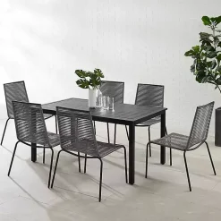 Kirklands Home Black and Gray Rope 7-pc. Outdoor Dining Set Discount