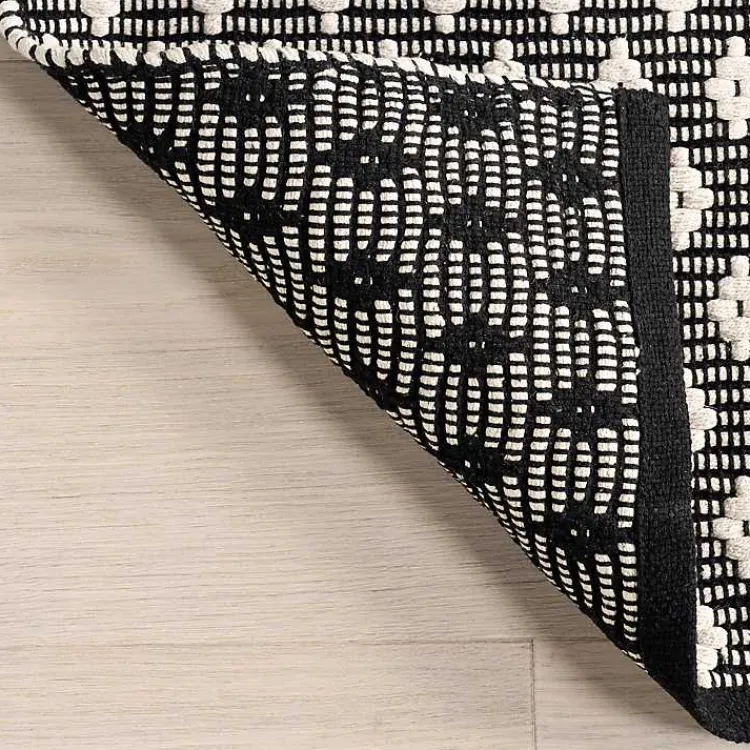 Kirklands Home Black and Ivory Dainty Diamond Area Rug, 5x8 Discount